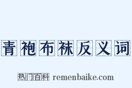 青袍布袜反义词是什么意思的图片